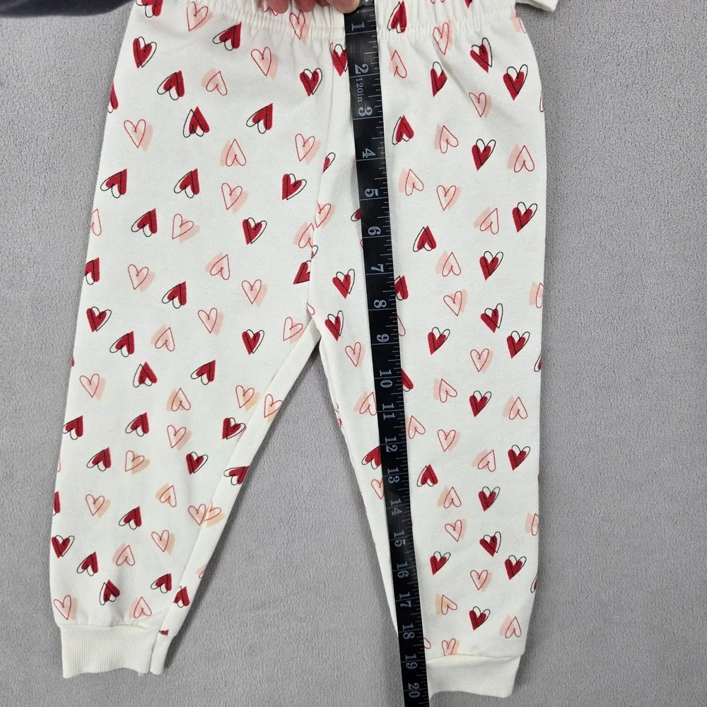Lila & Jack 4T Heart Print Sweatshirt Jogger Set Girls Coquette Valentines Day